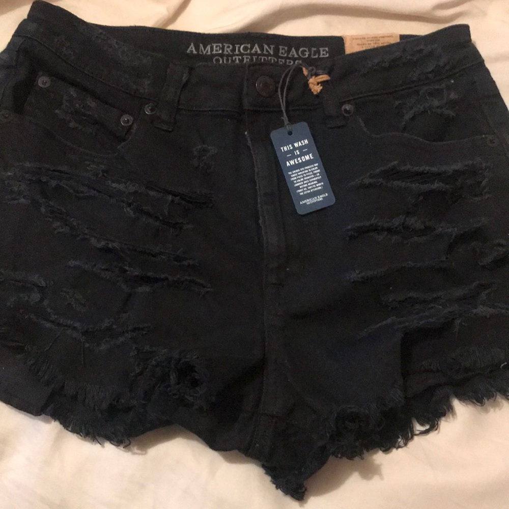 American eagle stretch black high rise shorts NWT